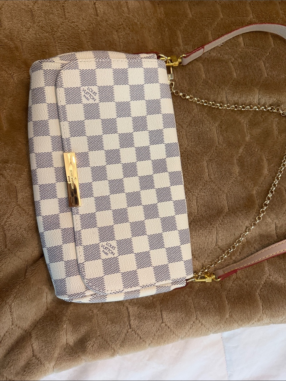 Damier Azur Crossbody Bag in White/Blue - Picture 2 of 8